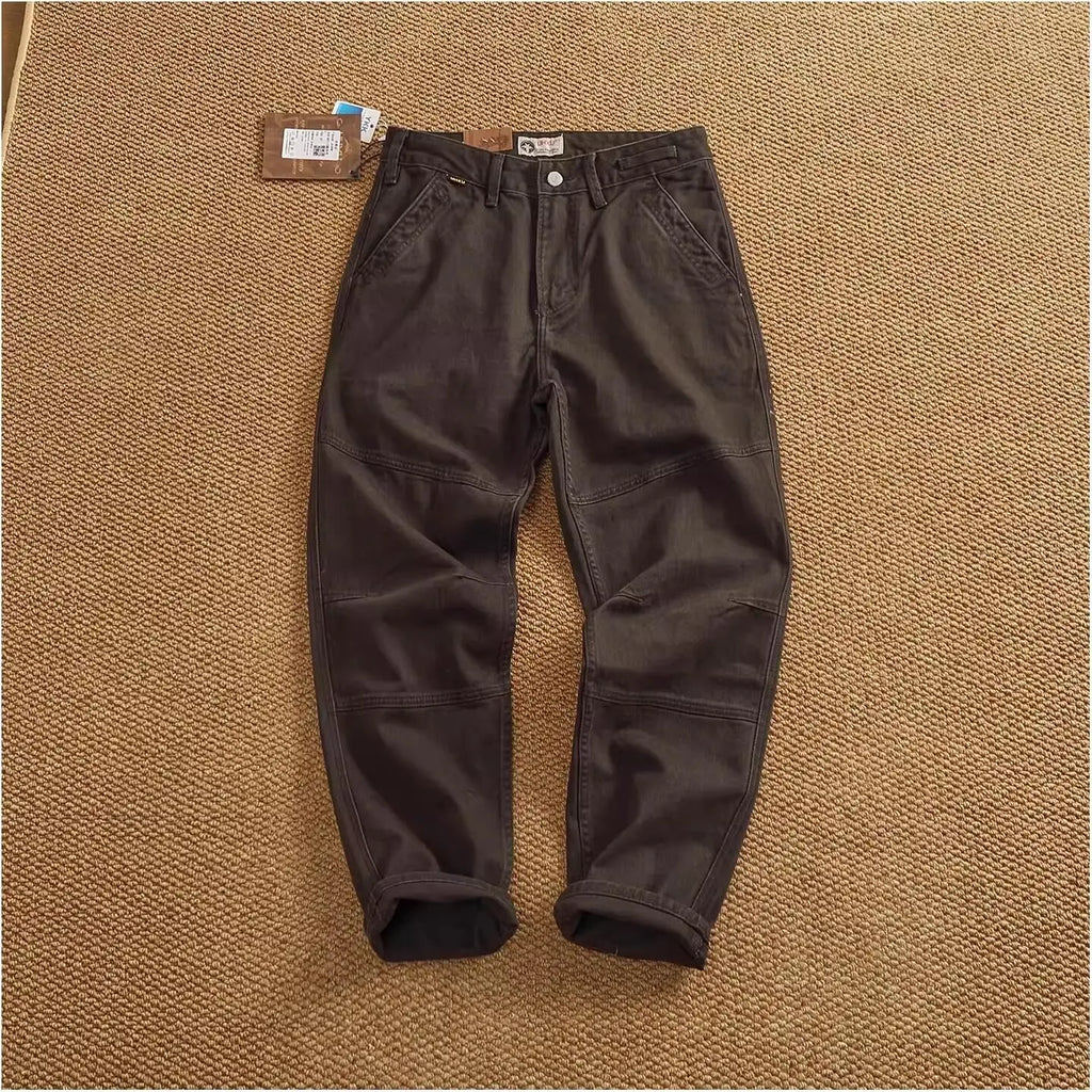 3D Sculpted Cotton Twill Jeans