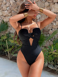 Amalfi Keyhole Ribbed Monokini