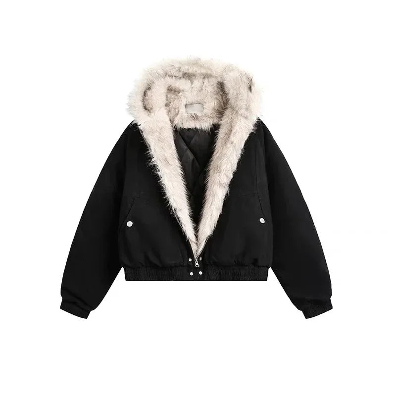 RETROCORE™ Giacca Trapuntata Collo in Ecopelliccia Retro