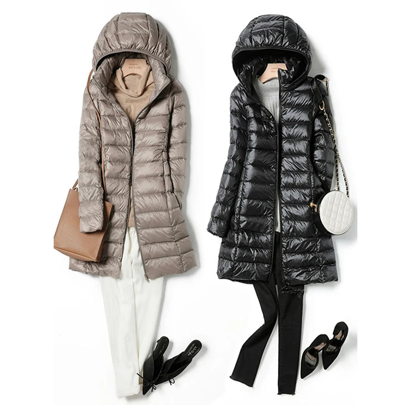 Women's Long Lightweight Down Coat