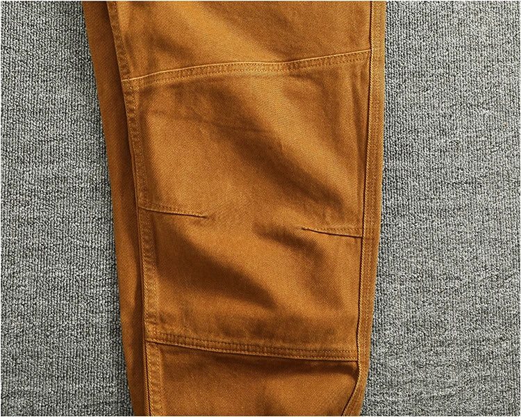 3D Sculpted Cotton Twill Jeans