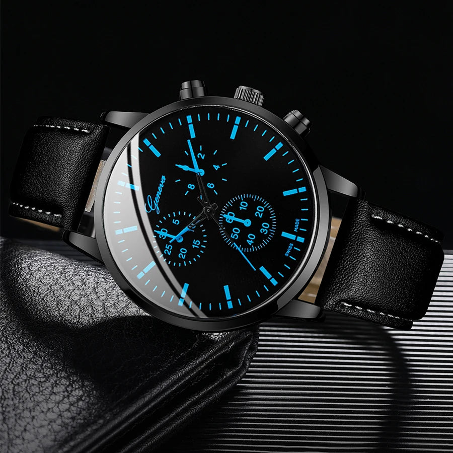 Men's Quartz Watch & Accessory Set