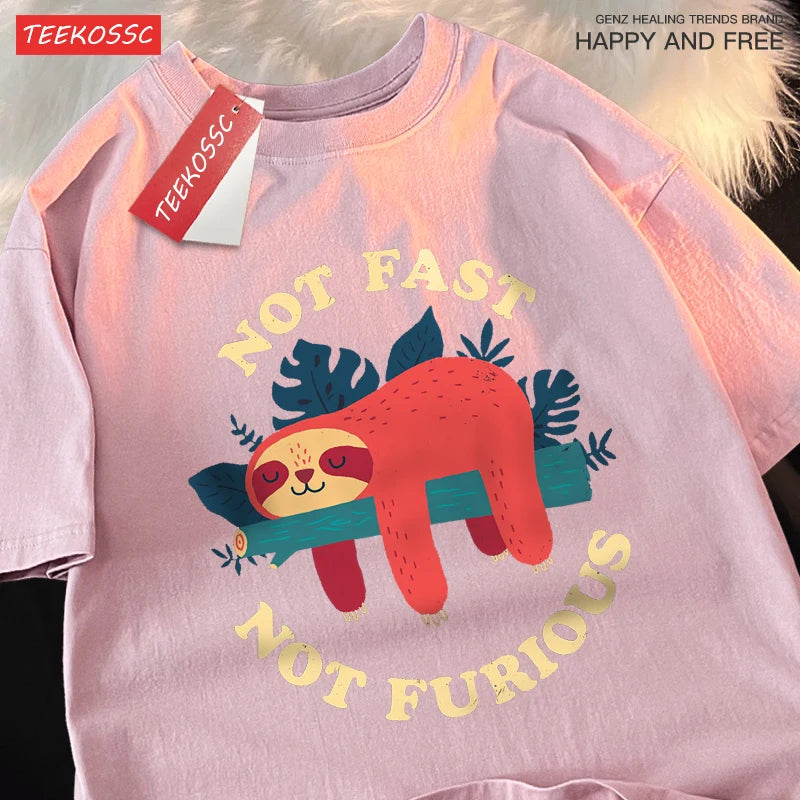 Not Fast Not Furious Sloth Graphic Tee